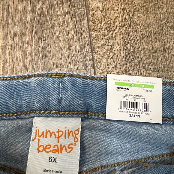 Girls Jumping beans Jeggings size 6x “fun icon embroidery” - Picture 7 of 7